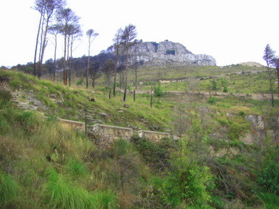 Uphill view of the Erice's switchbacks.